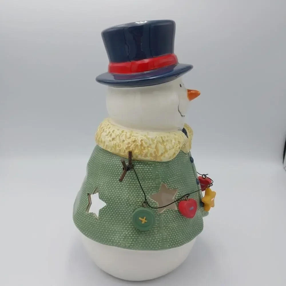 SNOWMAN BLUE HAT AND GREEN COAT NOVELTY TEALITE HOLDER‎ Country Stars